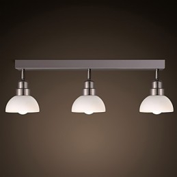 Innfelt Trinal Hodelampe Hvit Glass Aluminiumsramme Mote Moderne