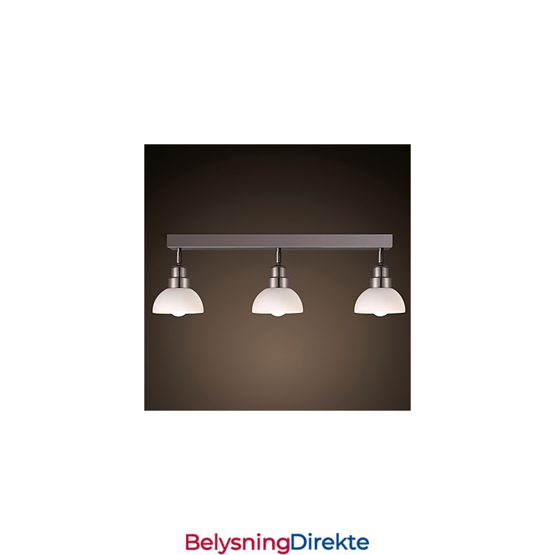 Innfelt Trinal Hodelampe Hvit Glass Aluminiumsramme Mote Moderne