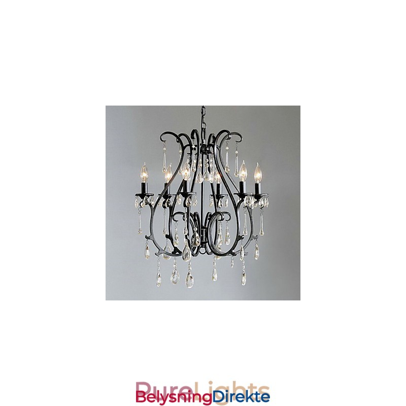 Moderne 6-Lys Krystalllysekronelysfunksjon