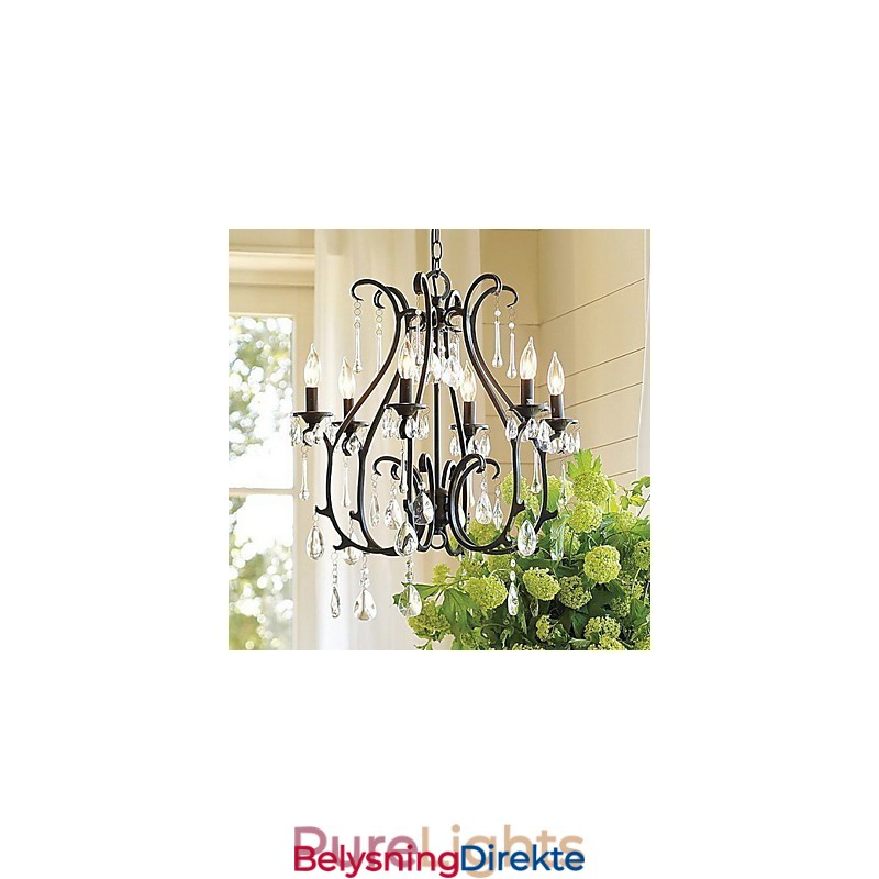 Moderne 6-Lys Krystalllysekronelysfunksjon
