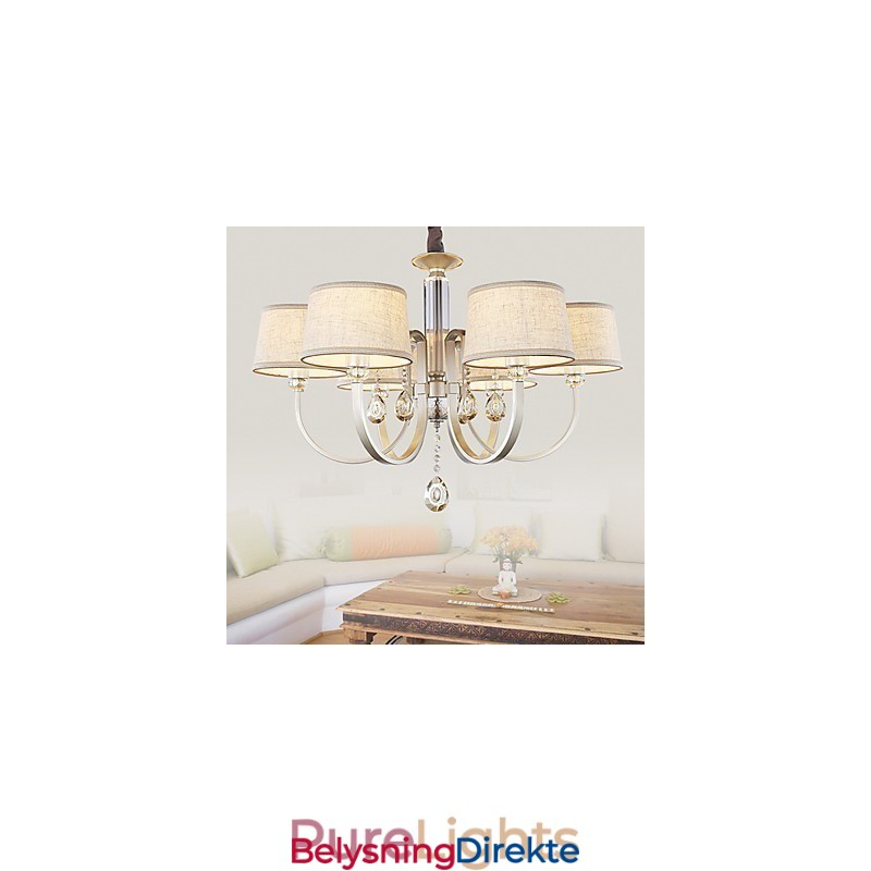 Landlig Krystallmaling Metalllysekrone