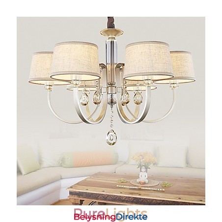 Landlig Krystallmaling Metalllysekrone