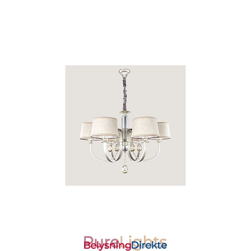 Landlig Krystallmaling Metalllysekrone