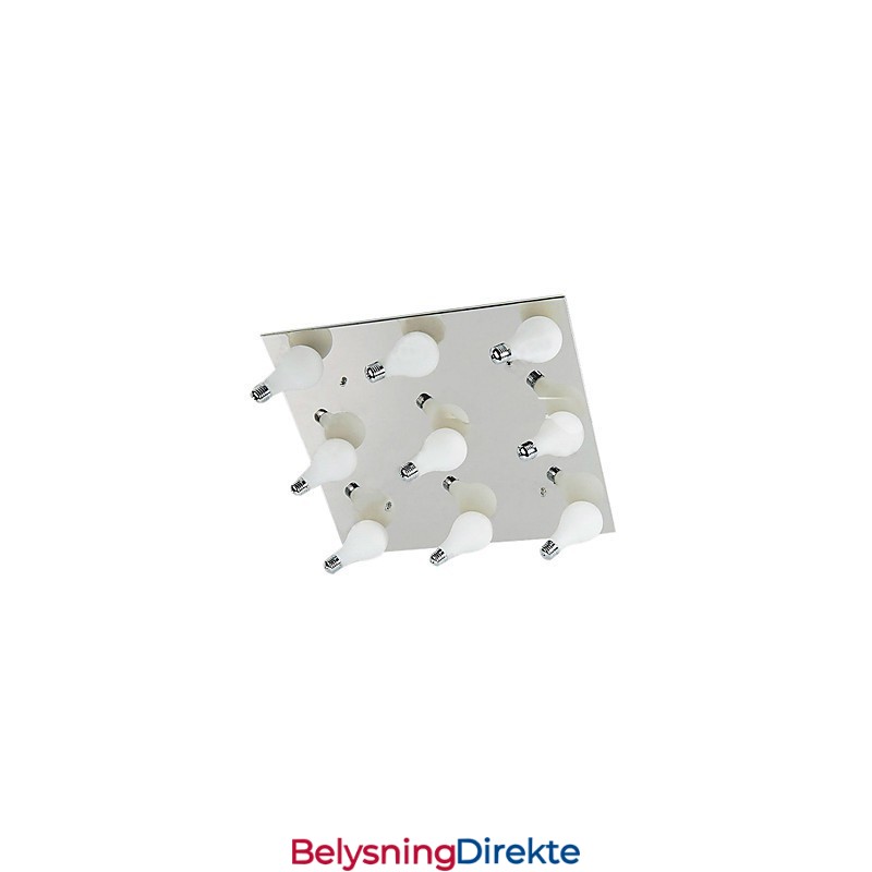 Moderne Innfelt Lampe Med 9 Firkantede Lys (G4-Pæresokkel)