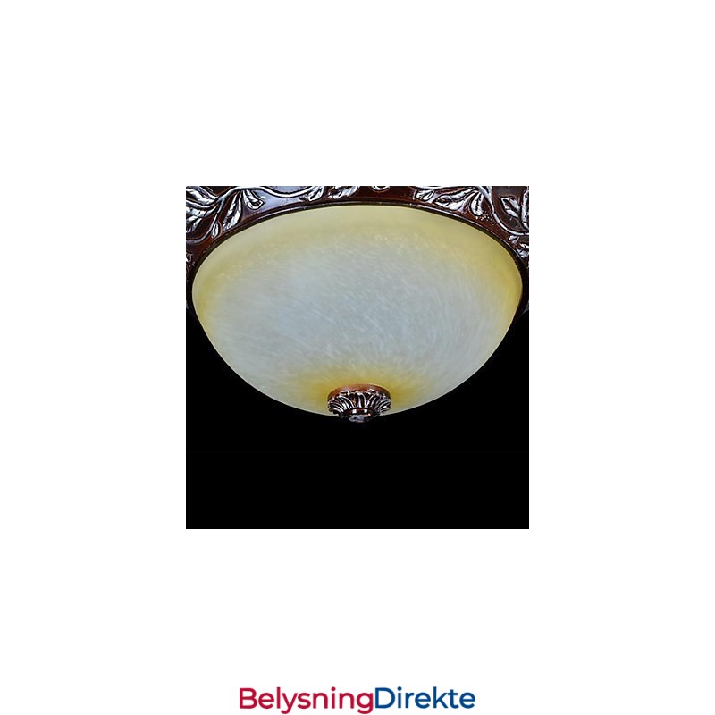 Innfelt Lampe Hvit Gul Glass Harpiks Sølv Utskjæring Europeisk Klassisk