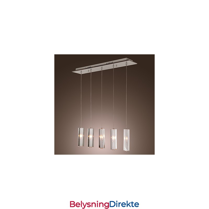 Moderne Samtidskunst Øy Krystall Krom Metall Pendellampe