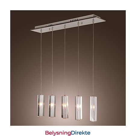 Moderne Samtidskunst Øy Krystall Krom Metall Pendellampe