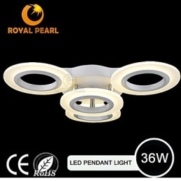 Moderne Pendellampe Med Fire Hoder I Akrylsirkel