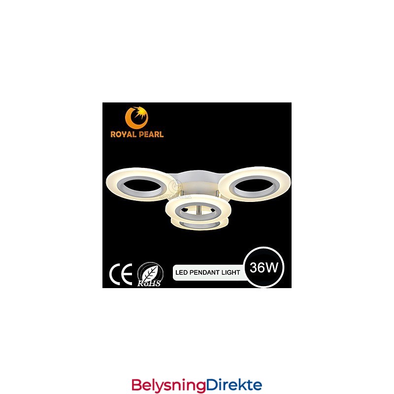 Moderne Pendellampe Med Fire Hoder I Akrylsirkel