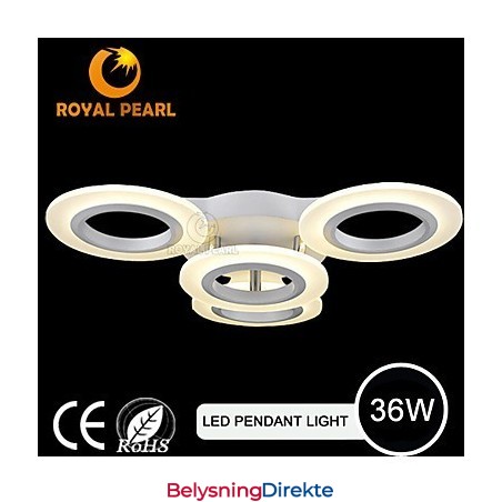 Moderne Pendellampe Med Fire Hoder I Akrylsirkel