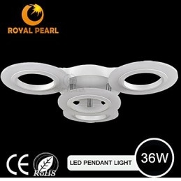 Moderne Pendellampe Med Fire Hoder I Akrylsirkel