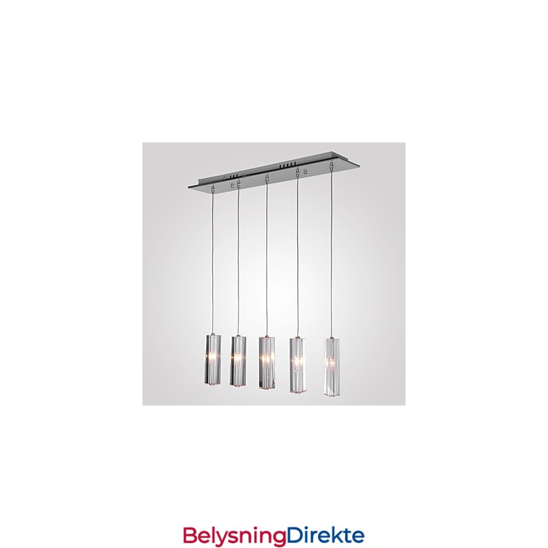 Moderne Samtidskunst Øy Krystall Krom Metall Pendellampe