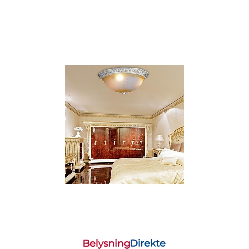 Hvit Innfelt Lys Gul Hvit Glass Harpiks Mønster Utskjæring Europeisk Klassisk