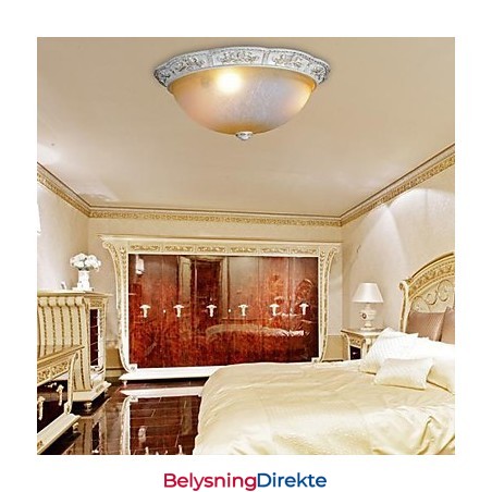 Hvit Innfelt Lys Gul Hvit Glass Harpiks Mønster Utskjæring Europeisk Klassisk