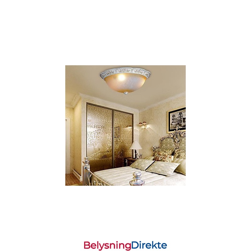 Hvit Innfelt Lys Gul Hvit Glass Harpiks Mønster Utskjæring Europeisk Klassisk