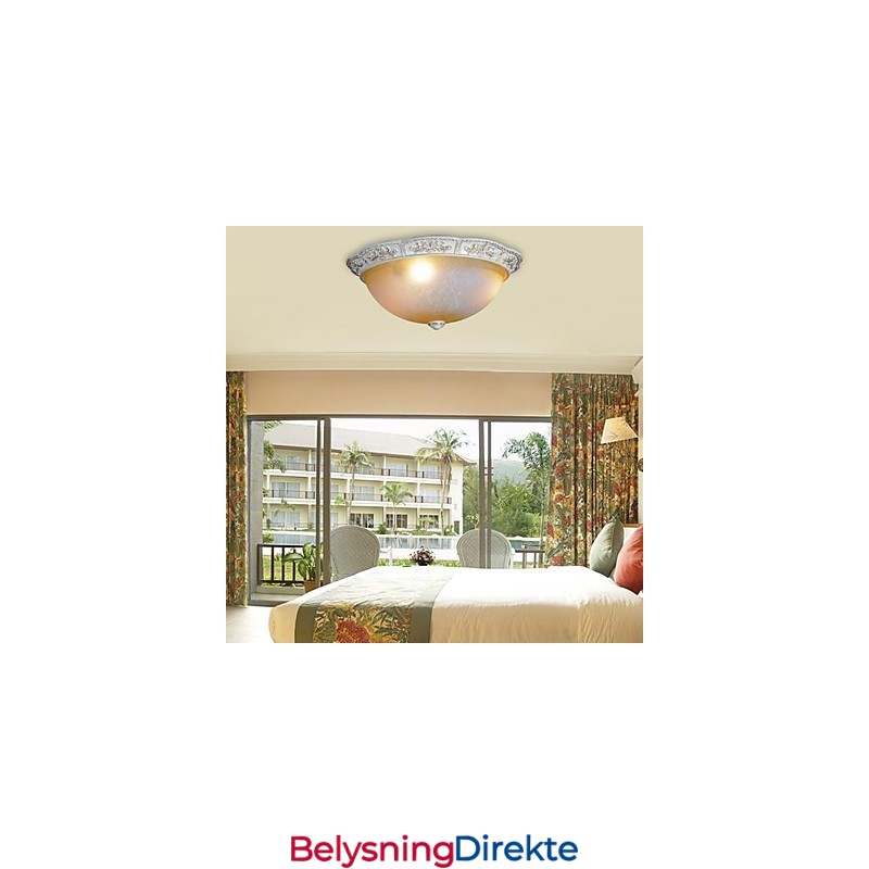 Hvit Innfelt Lys Gul Hvit Glass Harpiks Mønster Utskjæring Europeisk Klassisk