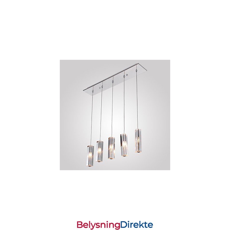 Moderne Samtidskunst Øy Krystall Krom Metall Pendellampe