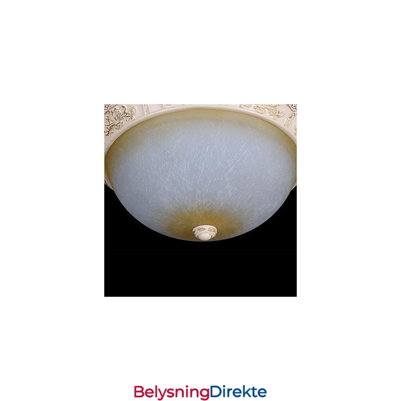 Hvit Innfelt Lys Gul Hvit Glass Harpiks Mønster Utskjæring Europeisk Klassisk