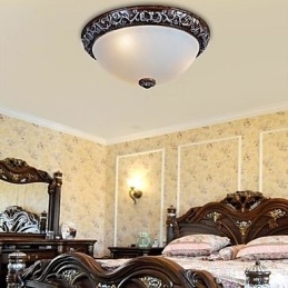 Innfelt Lampe I Glassharpiks, Sølvutskjæring, Europeisk Klassisk