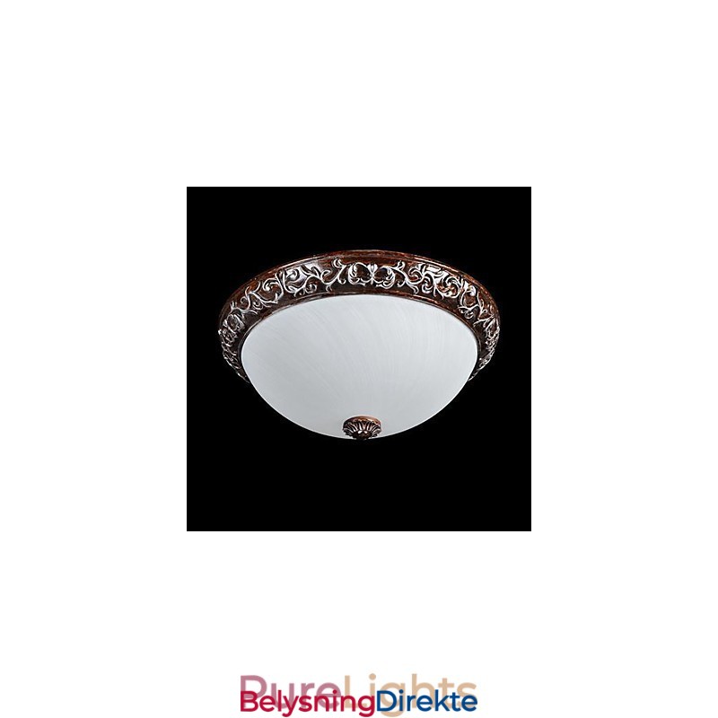 Innfelt Lampe I Glassharpiks, Sølvutskjæring, Europeisk Klassisk