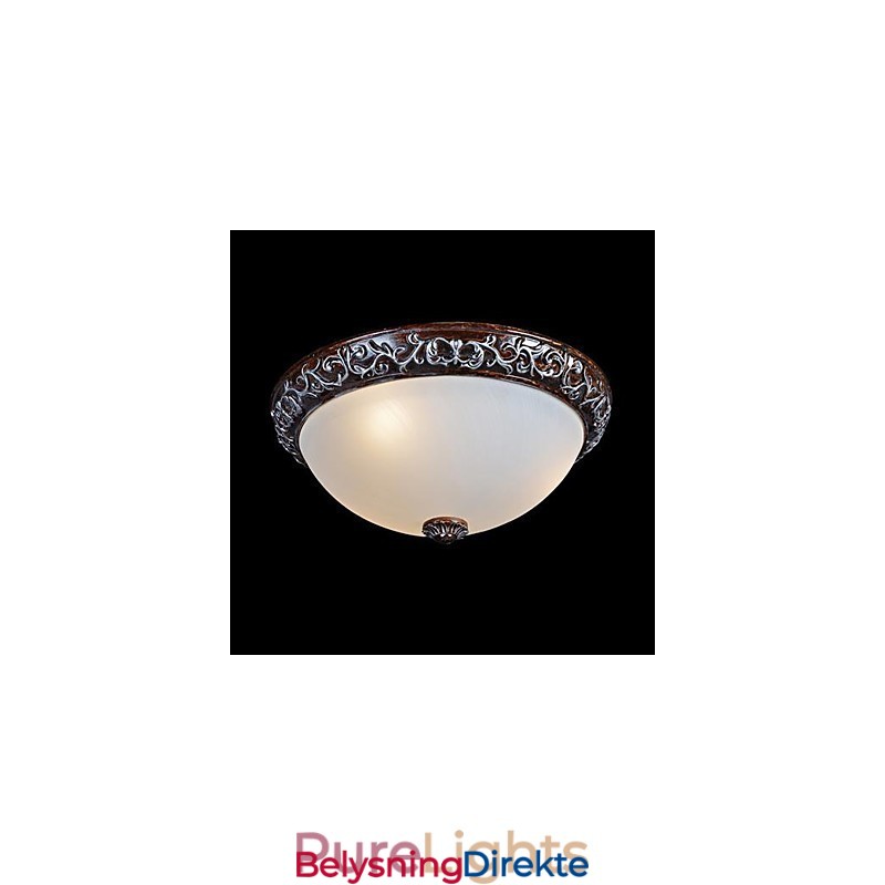 Innfelt Lampe I Glassharpiks, Sølvutskjæring, Europeisk Klassisk