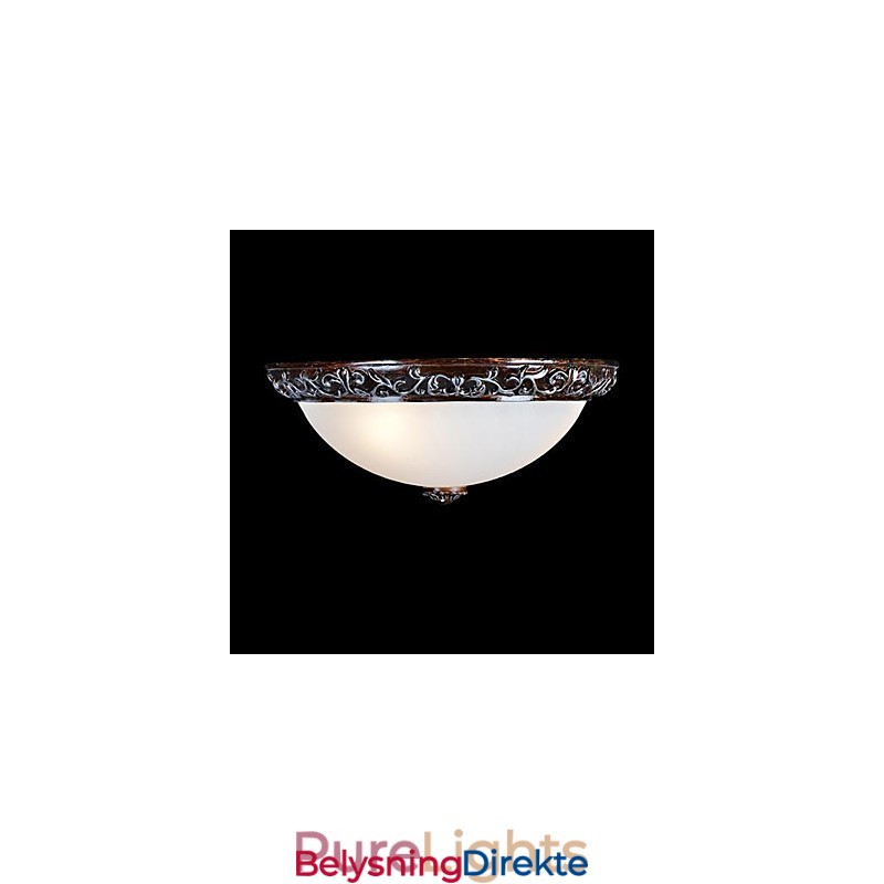 Innfelt Lampe I Glassharpiks, Sølvutskjæring, Europeisk Klassisk