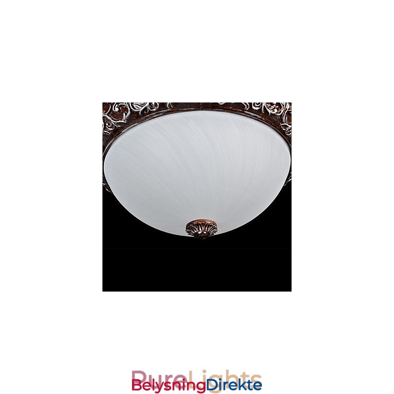 Innfelt Lampe I Glassharpiks, Sølvutskjæring, Europeisk Klassisk