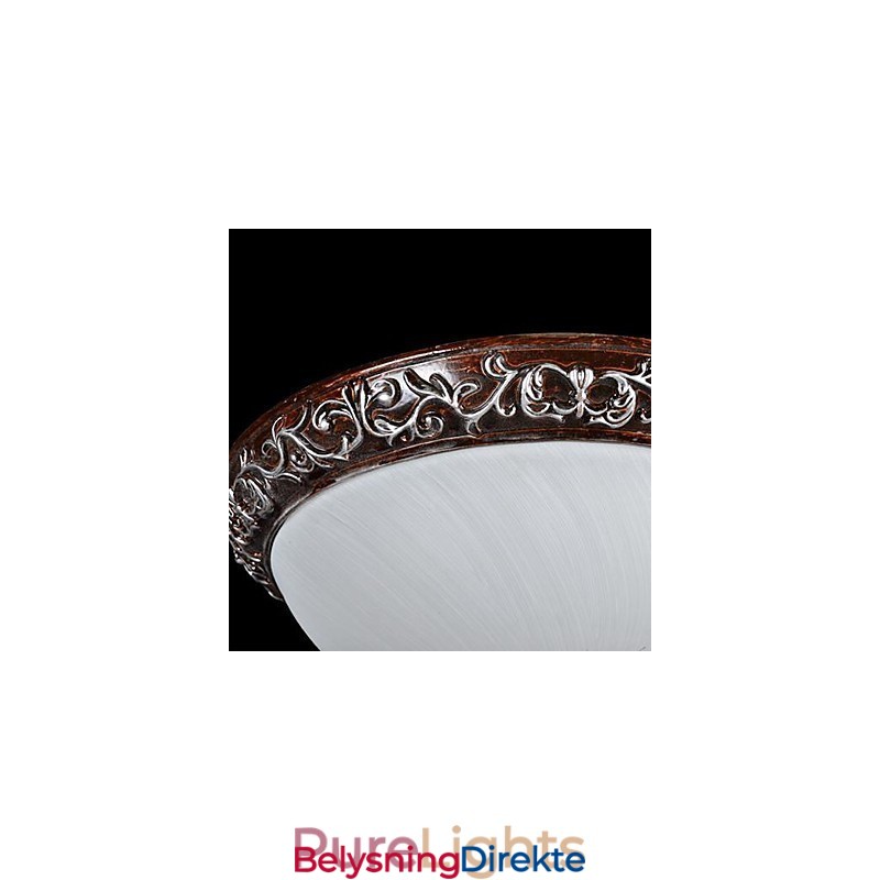 Innfelt Lampe I Glassharpiks, Sølvutskjæring, Europeisk Klassisk