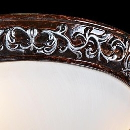 Innfelt Lampe I Glassharpiks, Sølvutskjæring, Europeisk Klassisk