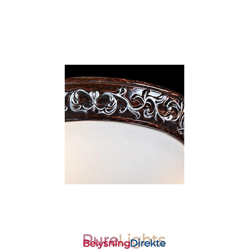 Innfelt Lampe I Glassharpiks, Sølvutskjæring, Europeisk Klassisk