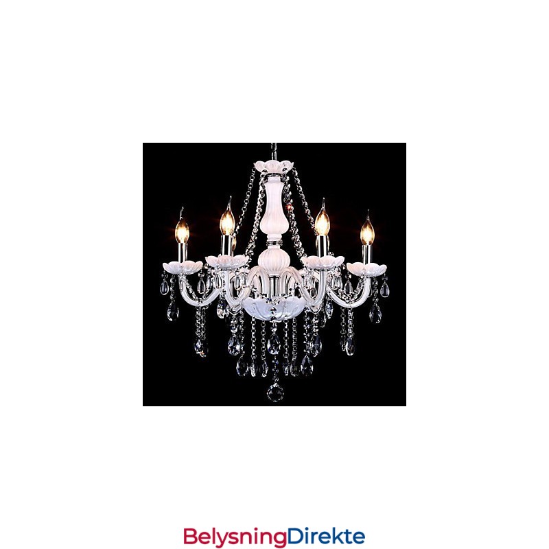 Lysekrone I Krystall, Moderne, 6 Lys, Samtidskunst, Glass