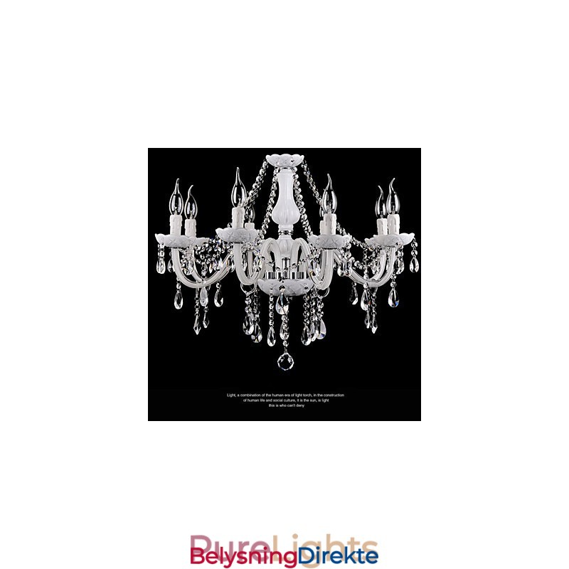Lysekrone I Krystall, Moderne, 8 Lys, Samtidskunst, Glass