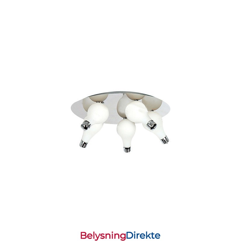 Moderne Innfelt Lampe Med 5 Runde Lys (G4-Pæresokkel)