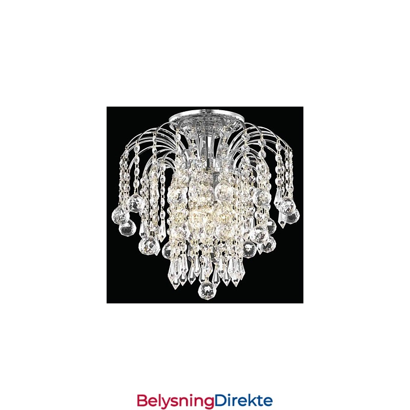 Moderne Innfelte Lamper Med 4 Lys Og Krystallperler