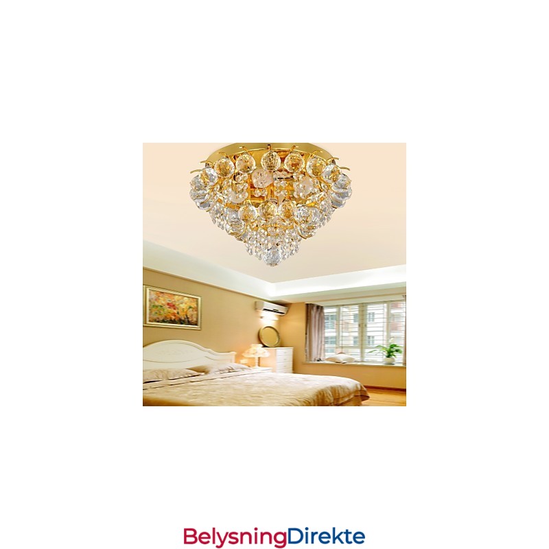 Moderne Krystallinnfelt Med 5 Lys