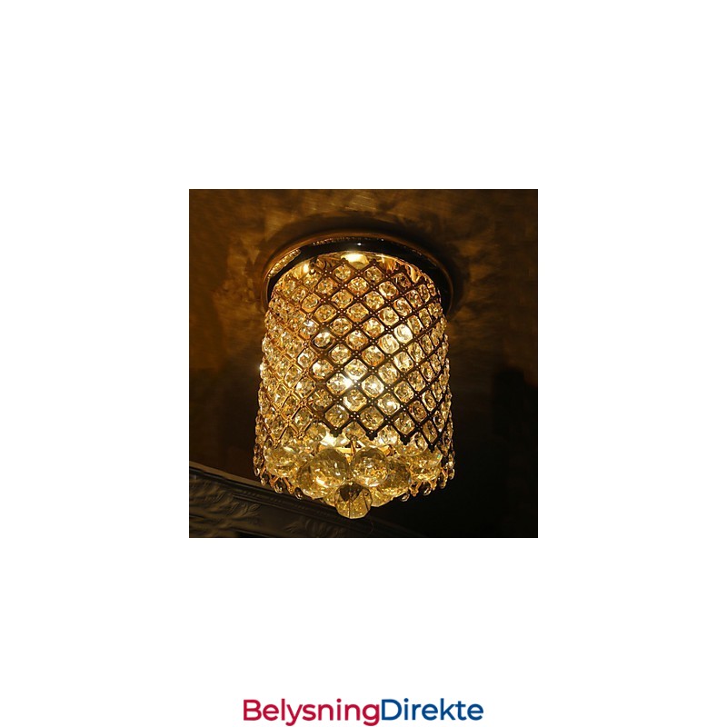 Krystall Moderne Flush Mount Gullfinish I Spiralform