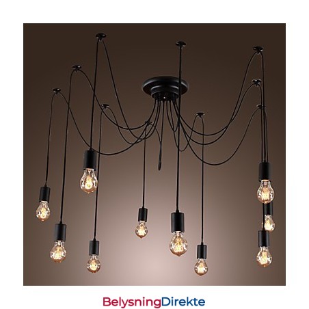 Lysekrone Vintage Design Pærer Inkludert Stue 10 Lys Pendellampe