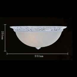 Hvit Innfelt Lampe I Glassharpiks, Europeisk Klassisk