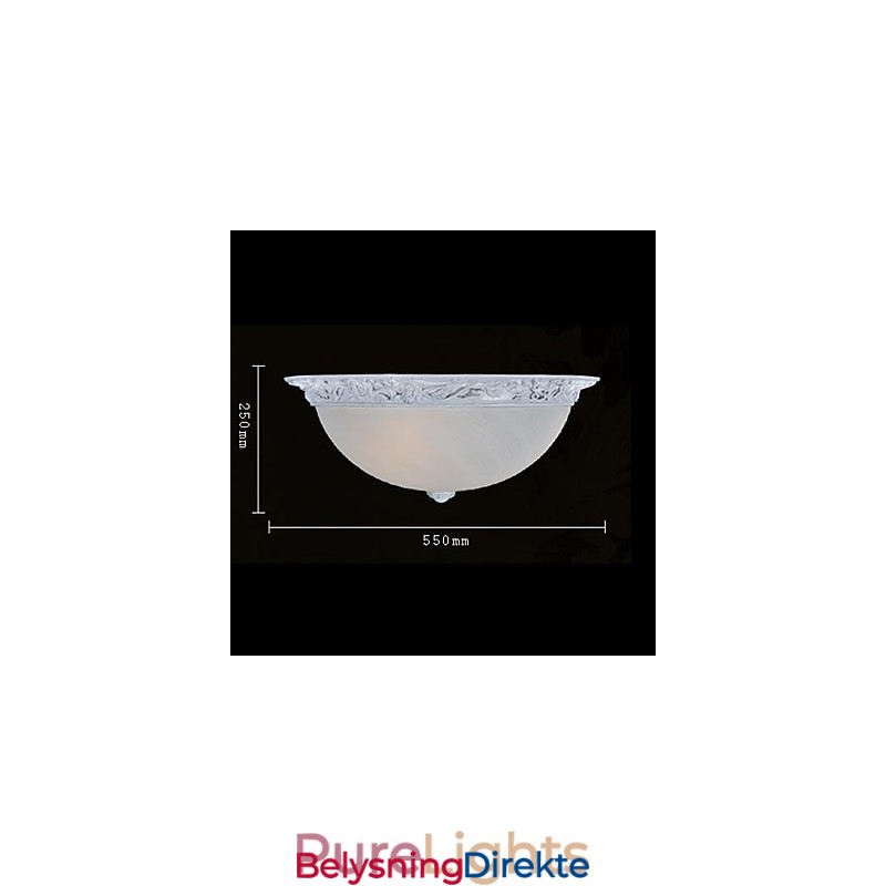 Hvit Innfelt Lampe I Glassharpiks, Europeisk Klassisk