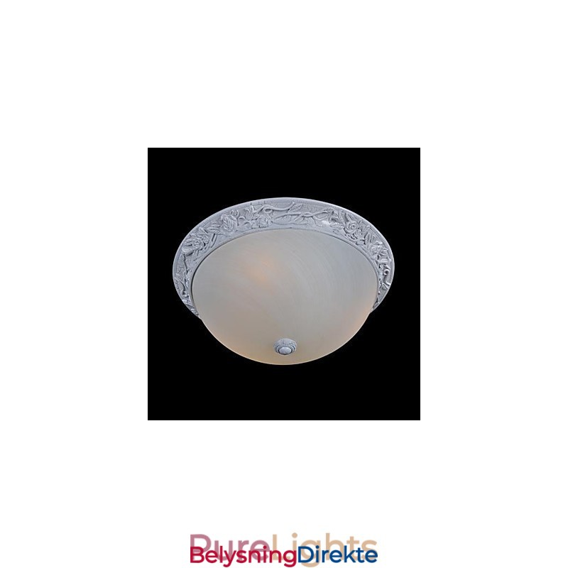 Hvit Innfelt Lampe I Glassharpiks, Europeisk Klassisk