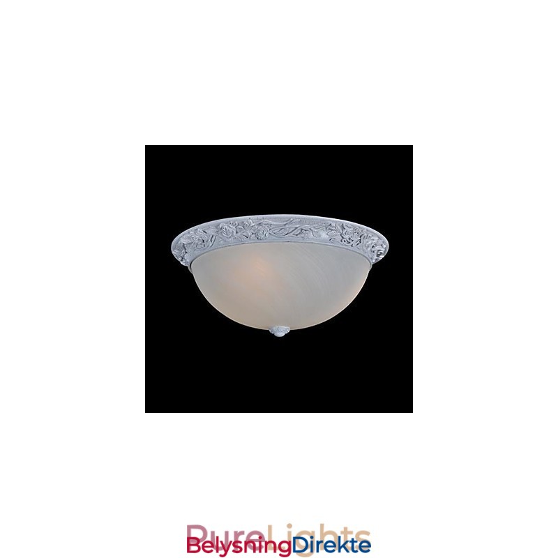 Hvit Innfelt Lampe I Glassharpiks, Europeisk Klassisk