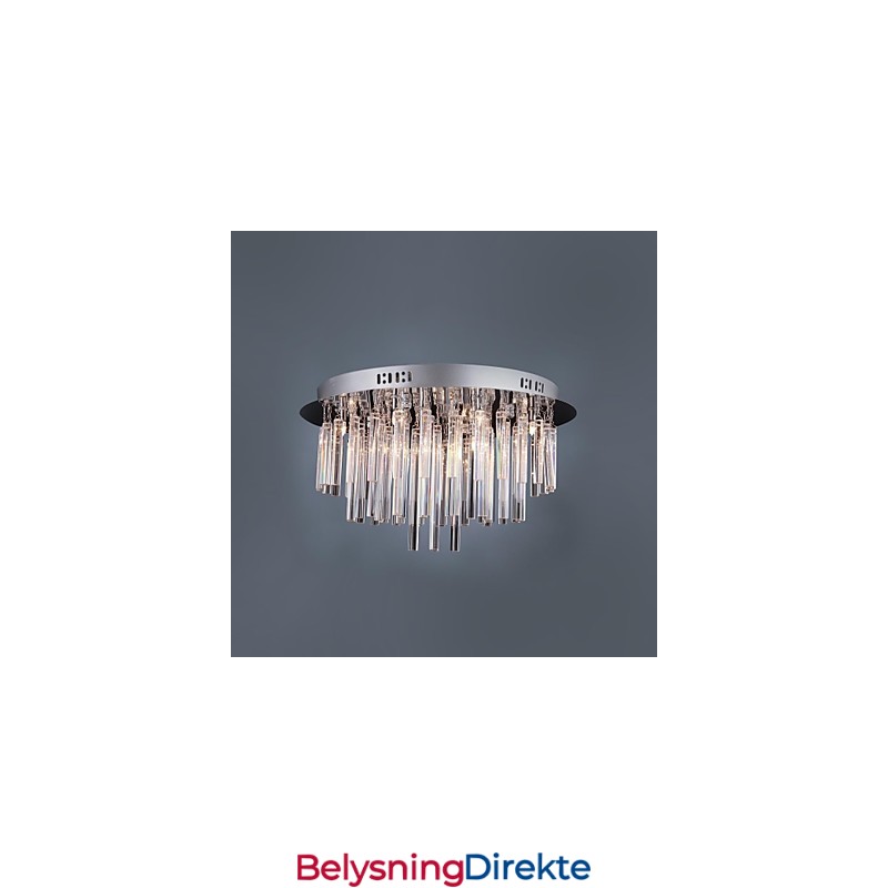 Moderne Krystalllysekrone Med 12 Lys