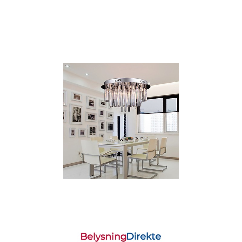 Moderne Krystalllysekrone Med 12 Lys