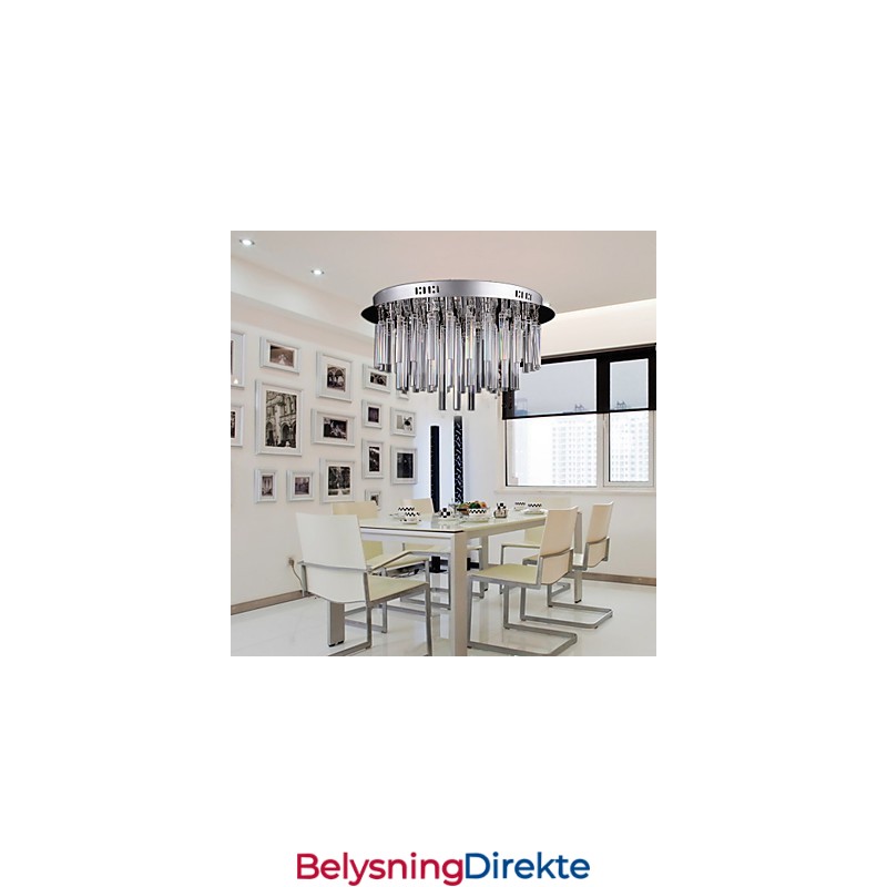 Moderne Krystalllysekrone Med 12 Lys