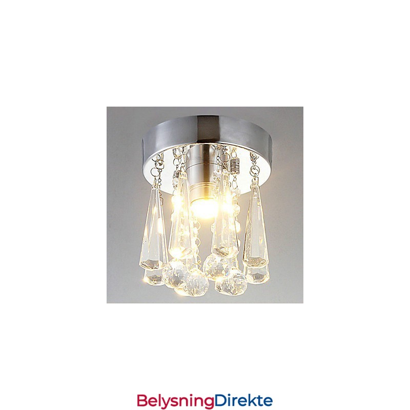 1 Lys Halvinnfelt Montering I Krystall