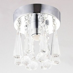 1 Lys Halvinnfelt Montering I Krystall