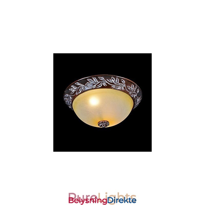 Innfelt Lampe Hvit Gul Glass Harpiks Sølv Utskjæring Europeisk Klassisk