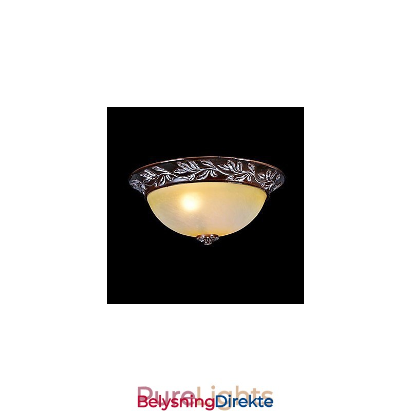 Innfelt Lampe Hvit Gul Glass Harpiks Sølv Utskjæring Europeisk Klassisk