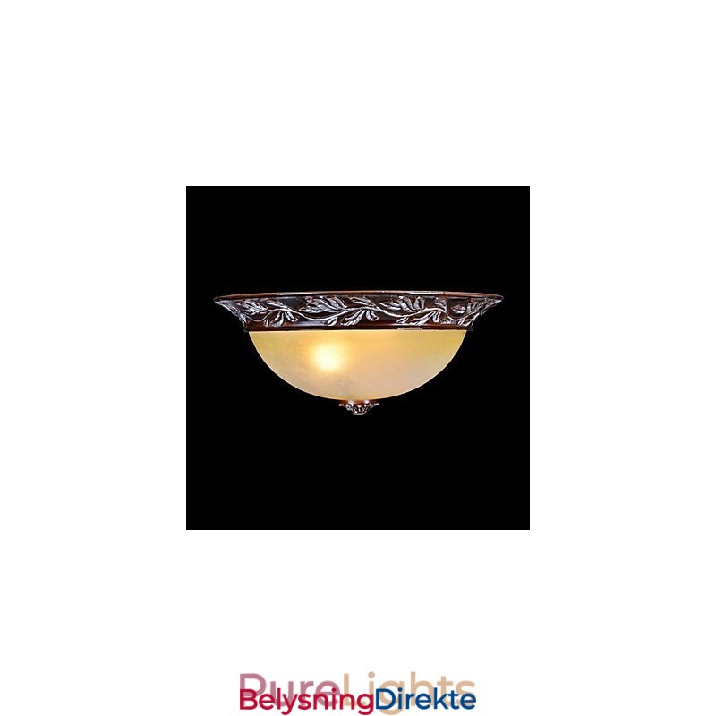 Innfelt Lampe Hvit Gul Glass Harpiks Sølv Utskjæring Europeisk Klassisk