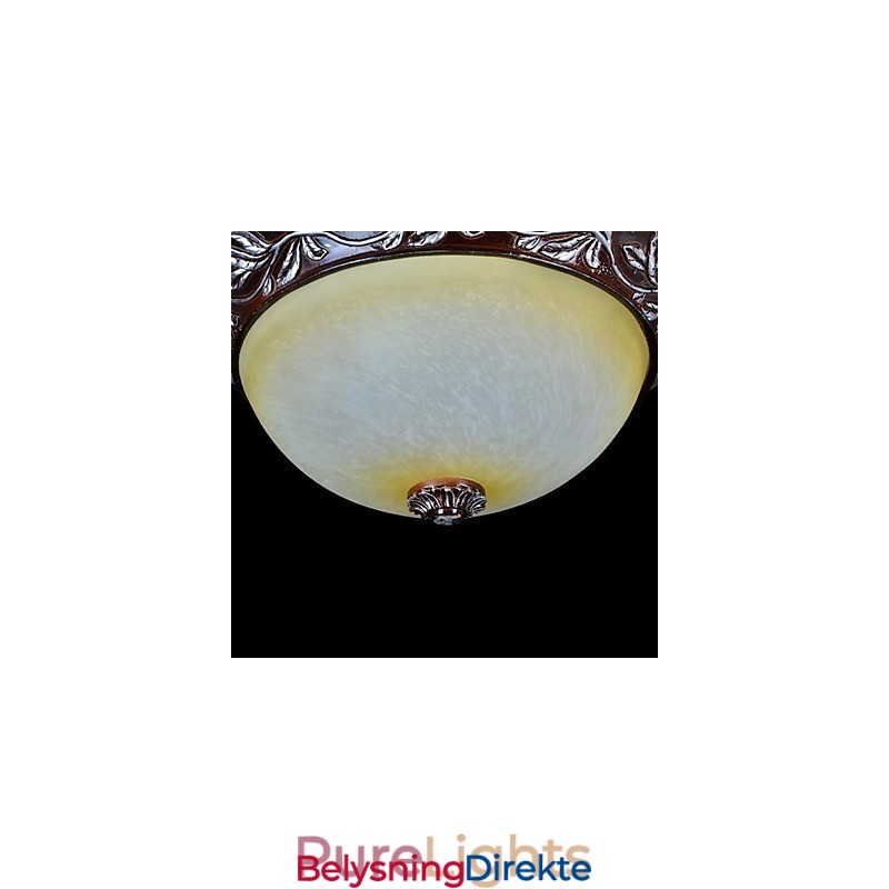 Innfelt Lampe Hvit Gul Glass Harpiks Sølv Utskjæring Europeisk Klassisk